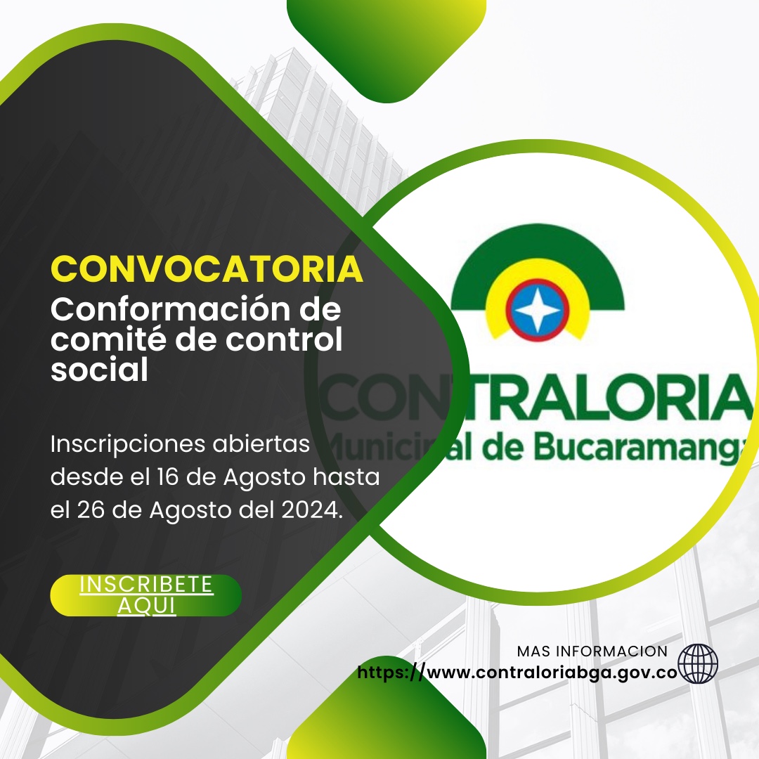 CONVOCATORIA CONFORMACION COMITE DE CONTROL SOCIAL