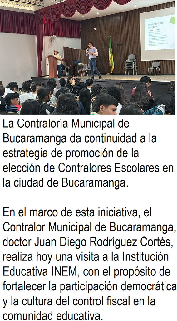 La Contraloría Municipal de Bucaramanga da continuidad...